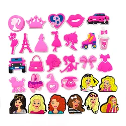 Pink Girl Lady Doll Shoe Charms for Clogs Sandals Decoration Shoe Accessories Charms for Friends Gifts