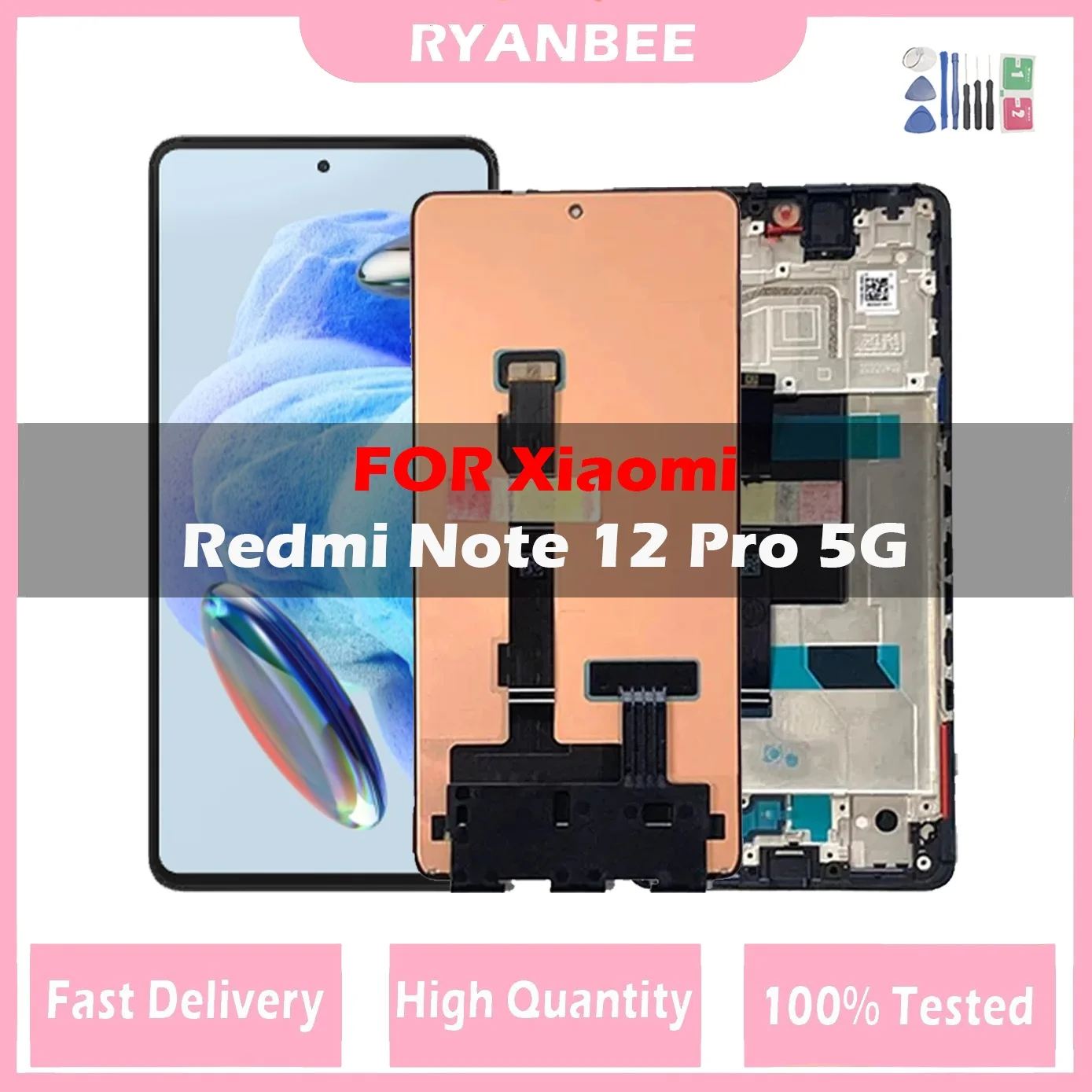 Lcd Per Xiaomi Redmi Note 12 Pro + / 12 Pro Plus Display Lcd Touch Screen Digitizer Per Xiaomi Redmi Note 12 Pro 5G Con Cornice
