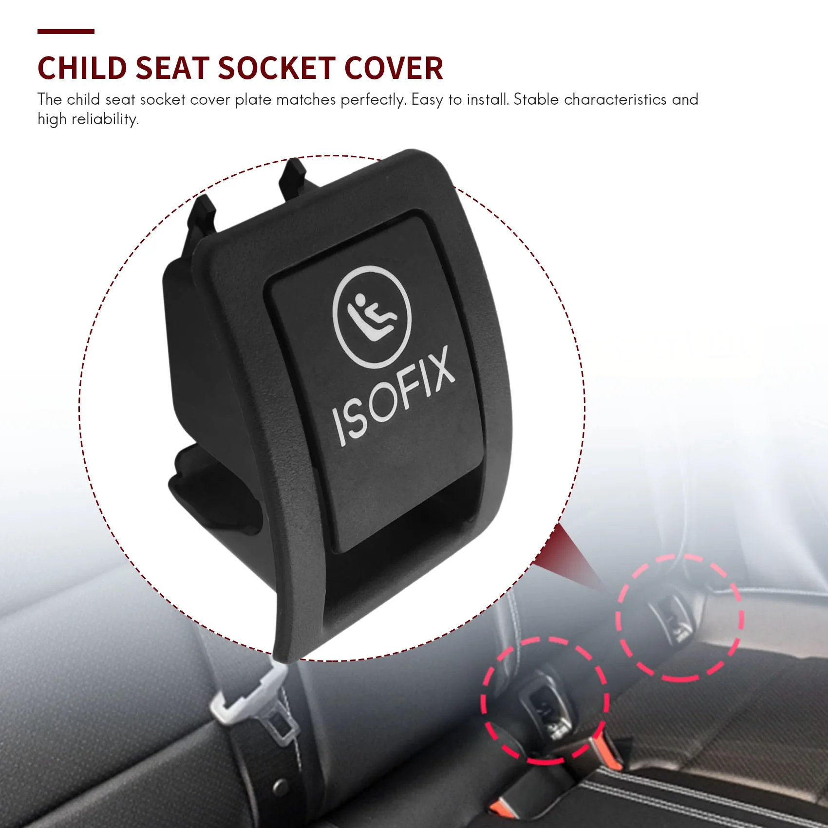 Child Seat Anchor Cover 2059200513 Car Seat ISOFIX Switch For Mercedes W205 C300 C350 C200 C180 2015-Black child seat anchor cover