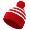 Trapper Hat With Glasses Red White Hat Christmas Cuff Knit Hat With A Yarn Bobble On The Hat Top Winter Face Wool Pullover Hat 2