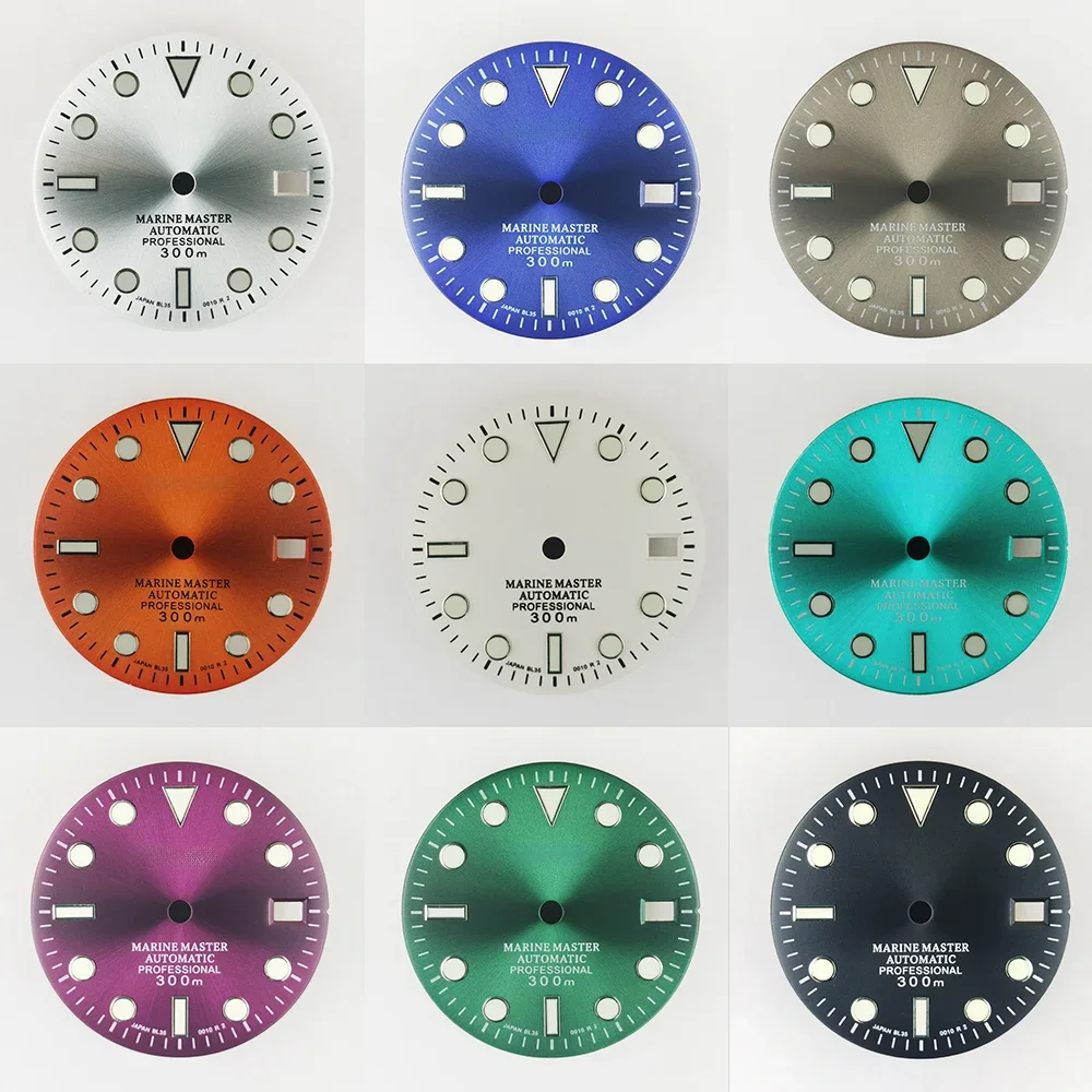 

Циферблат Sunray NH35, светящийся S-образный циферблат 29 мм, белый, синий, черный, зеленый, серый, модифицированный циферблат, аксессуары для часов