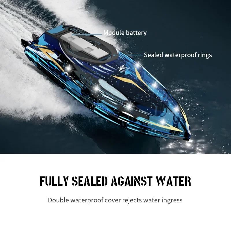 2024 New Cool Transparent Remote Control Boat 360-degree Flip Stunt Boat Children's Water High-speed Speedboat Toy Gift 3