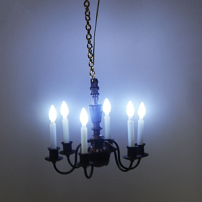LED Ceiling Lamp Dollhouse Furniture Chandelier Light Sand Table DIY Material Miniature Accessories Kid Toy 4