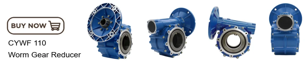 Description Picture 5 of itemCHENYUE Large bore 50mm Worm Gearbox CYWF50 Input 22 Output 50mm Ratio 5:1/100:1 80-233N.m Max motor 3kW No need to add oil