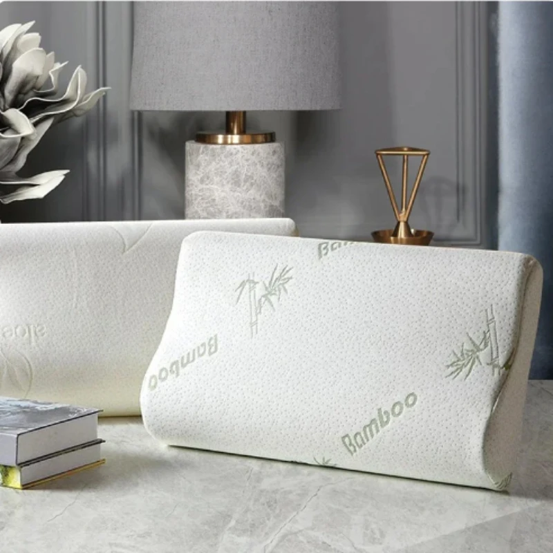 50*30cm Bamboo Fiber Pillow Slow Rebound Health Care Memory Foam Pillow Memory Foam Pillow Orthopedic Pillows Support NeckRelief 4