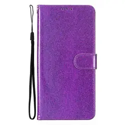 Elegant Glitter Wallet Case with Card Holder and Protective Cover - iPhone 6 or 6 S (Purple P3)
