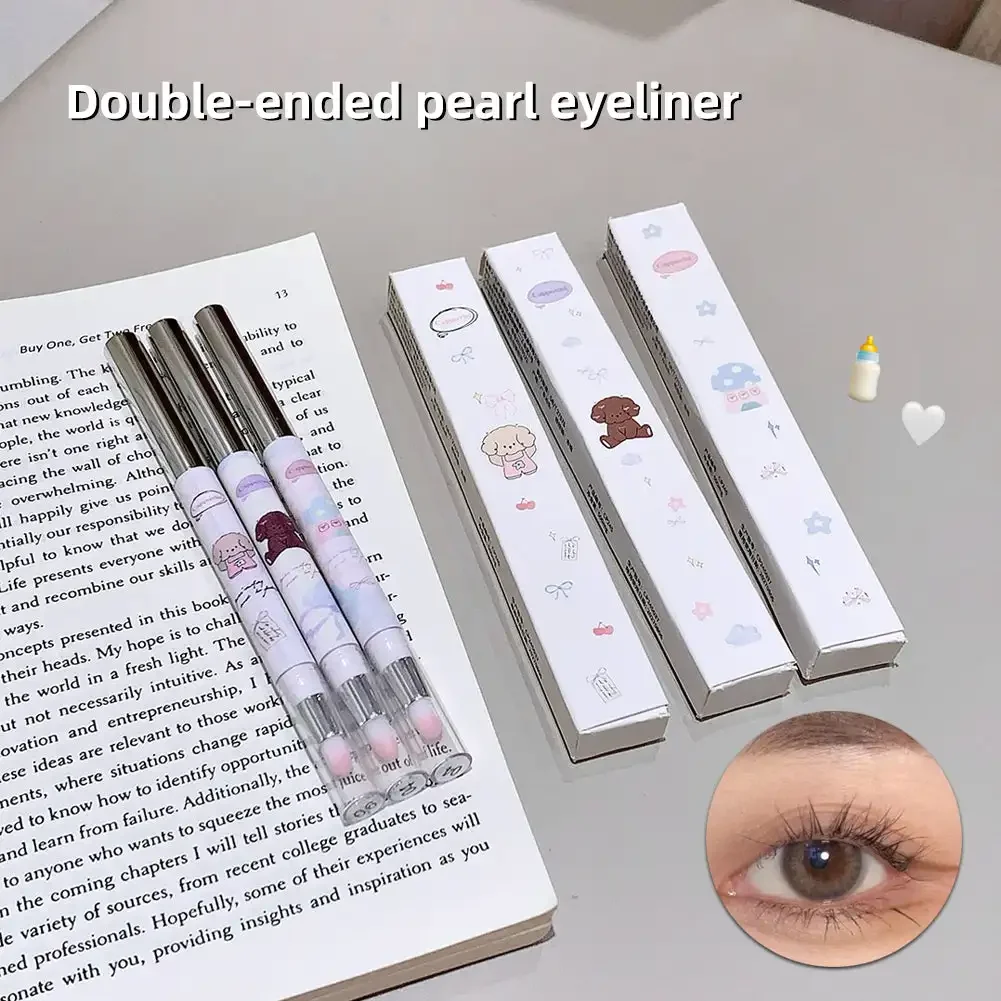 Matte Pink Lying Silkworm Pen Color Natural Brightening Glitter Eye Shadow Pencil Shimmer Glue Eyeliner Waterproof Korean Makeup 2