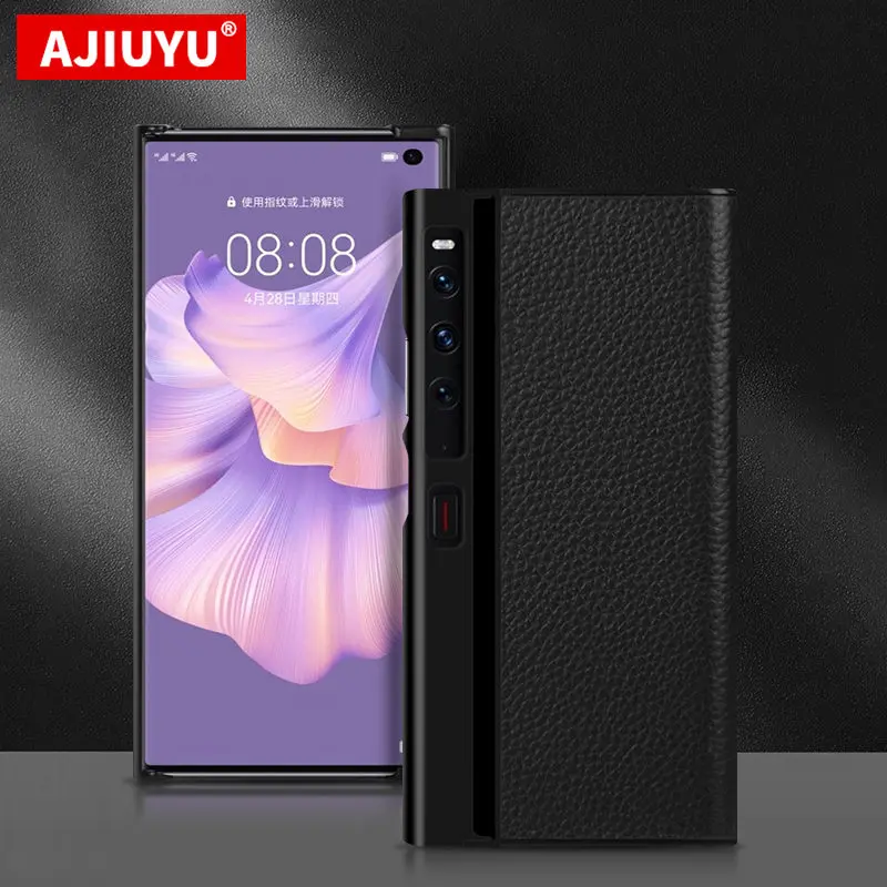 Ajiuyu Custodia In Pelle Bovina Per Huawei Mate Xs 2 Custodia Protettiva Shell Mate Xs2 Cover In Vera Pelle Per Huawei Mate Xs 2 Case