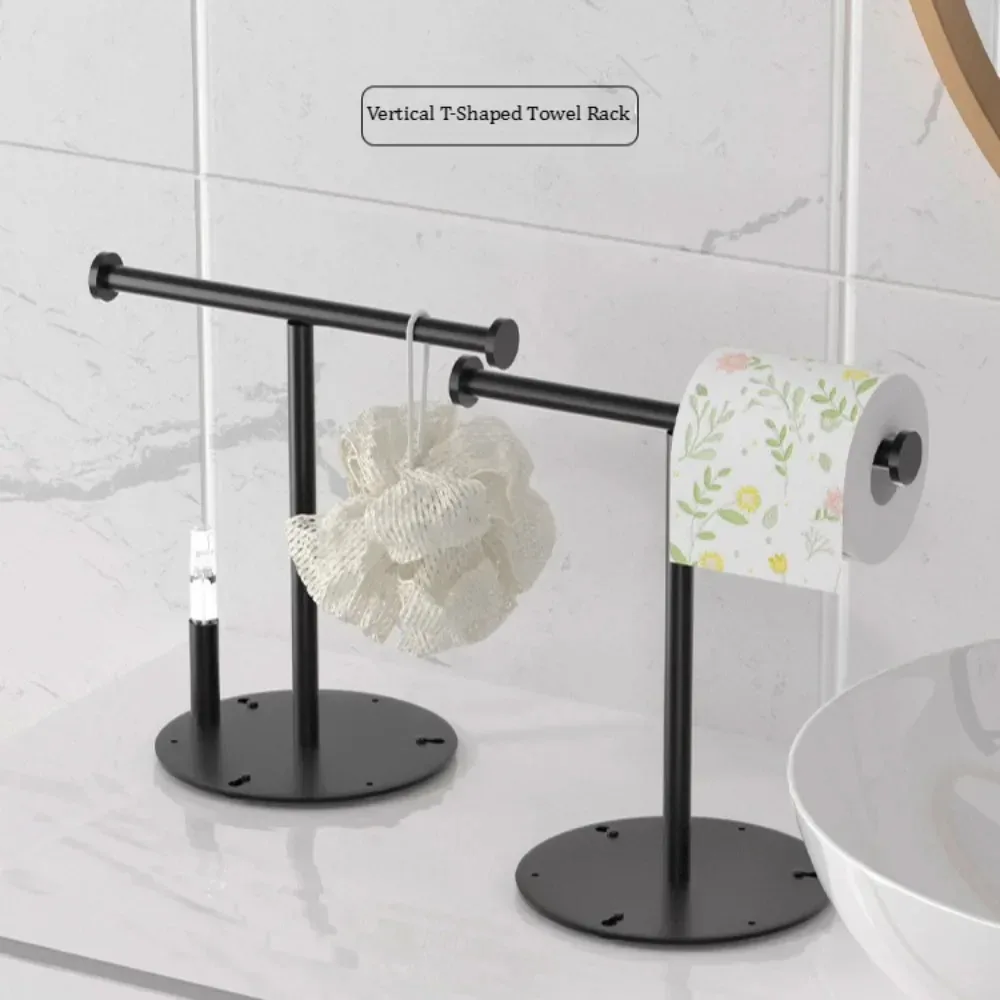 304 Stainless Steel Towel Racks Countertop Vertical Floor To Floor Towels Rod Bathrooms Toilet Tissue Rack Kitchen Hanging Rack