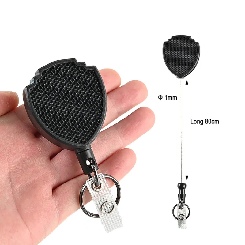 80cm Retractable Keychain Stainless Steel Rope Multitool Carabiner Key