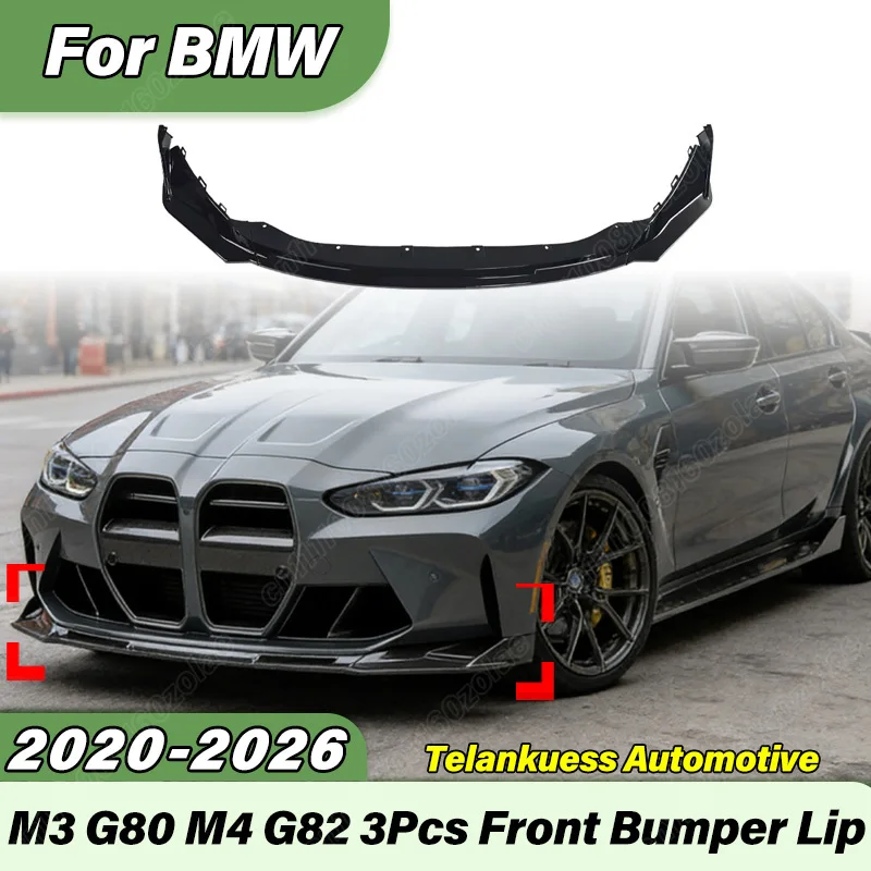 BMW M3 G80 M4 G82 2020 2021 2022 2023 2024 2025 2026 자동차 프론트 범퍼 립 스포츠 레이싱 프론트 턱 스포일러 바디 키트