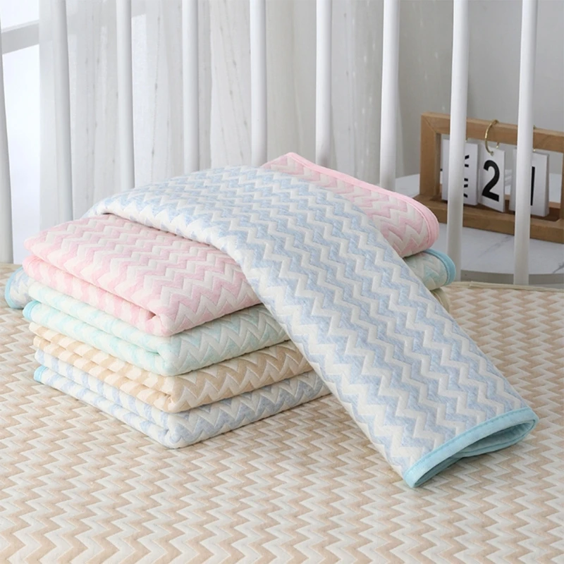 

4Layer Waterproof Baby Diapering Changing Pad 70*50cm Ripple Pattern Crib Urine Mats Reusable Infant Toddler Bedding Accessories