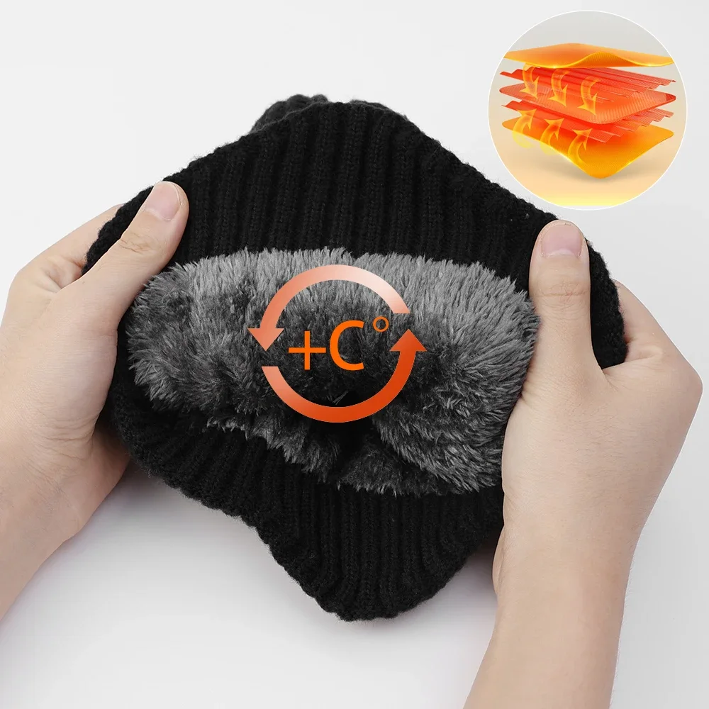 New Fashion Winter Hat Scarves Skullies Beanies Men Bonnet Knitted Hats For Men Women Brand Gorras Warm Wool Male Beanie Cap - 4