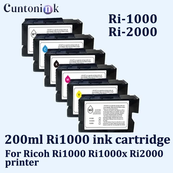 Cartuccia d'inchiostro da 200ml di ultima generazione Ri1000 Ri2000 con inchiostro DTG e chip per stampante Ricoh Ri1000 Ri1000x Ri2000