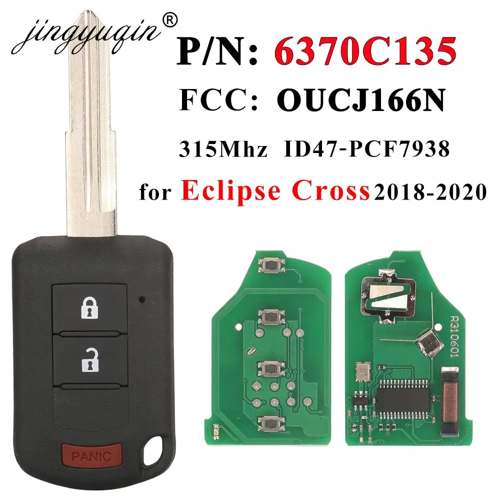Jingyuqin-P-N-6370-c135-portachiavi-per-auto-a-distanza-315MHz-ID47-2-1-pulsante-per.jpg Keyforkess P/N: 6370 c135 portachiavi per auto a distanza 315MHz ID47 2 1 pulsante per Mitsubishi Eclipse Cross 2018 2019 2020 OUCJ166N 850G-J116N - Jingyuqin P N 6370 c135 portachiavi per auto a distanza 315MHz ID47 2 1 pulsante per