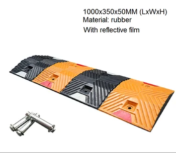 Rubber speed bump ramp Deceleration belt, road speed reducer, cushion shock belt auto speed limit ridge buffer zone 1