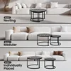 27.5" Nesting Coffee Table,Round Coffee Table Set of 2,Wooden Marble Pattern Nesting Table,Modern End Table for Living Room, 6