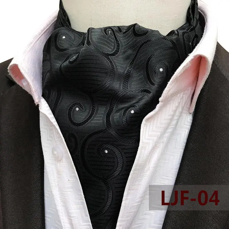 Herren Ascot Krawatte Paisley Blumen Krawatten für Männer Polyester Jacquard gewebte Krawatte für Hochzeit Business Party Zubehör – Detail 6