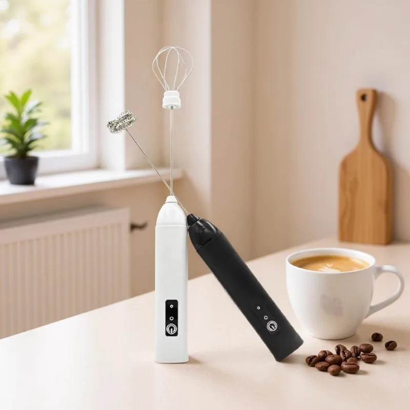 Electric Milk Frother + Egg Beater Wireless Type-C Charging 3 Speeds Mini Handheld Foam Maker Coffee Whisk Cooking Tools 1