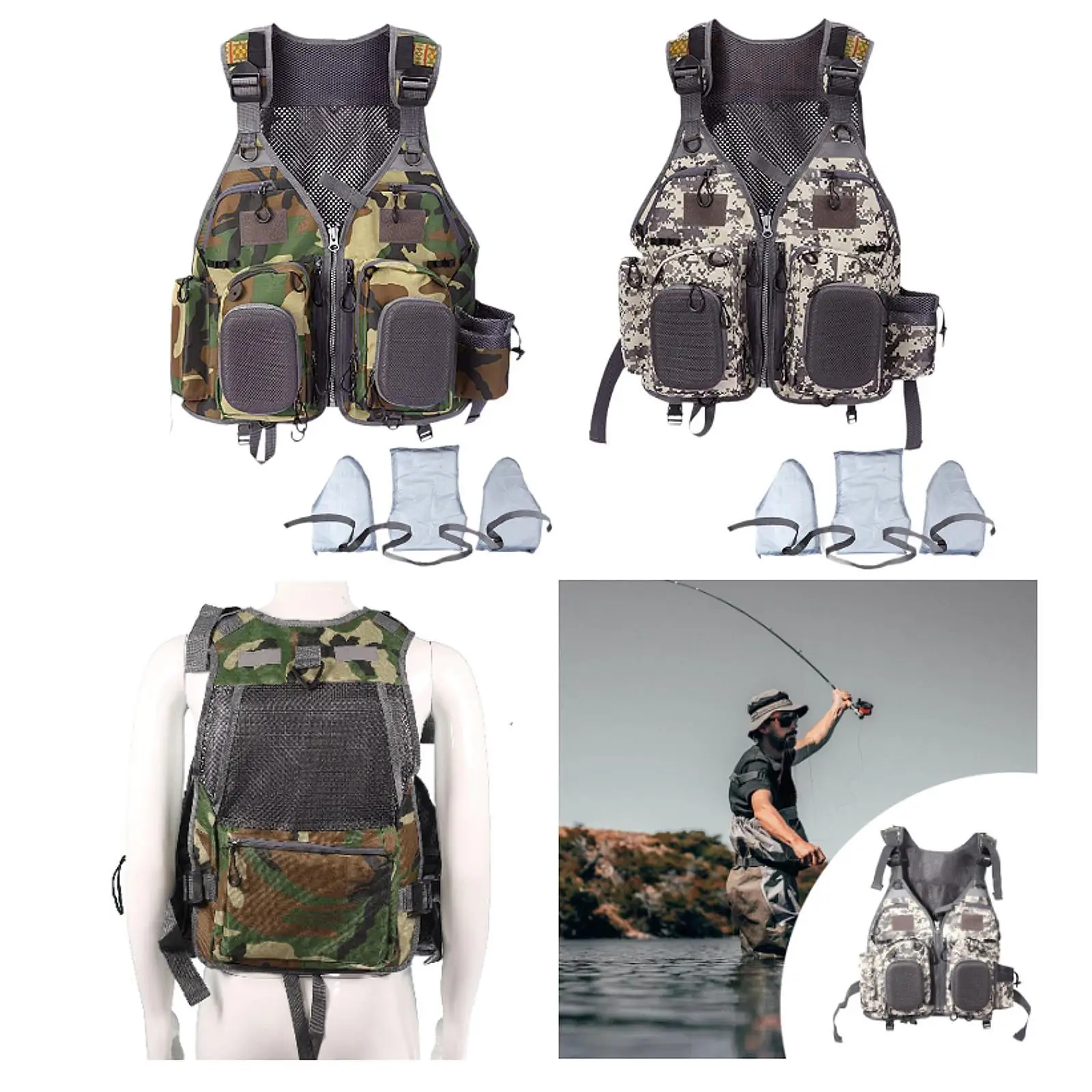 Fishing Life Suit Vest Swimwear Swimming Vest for Water Sport Adults Rafting