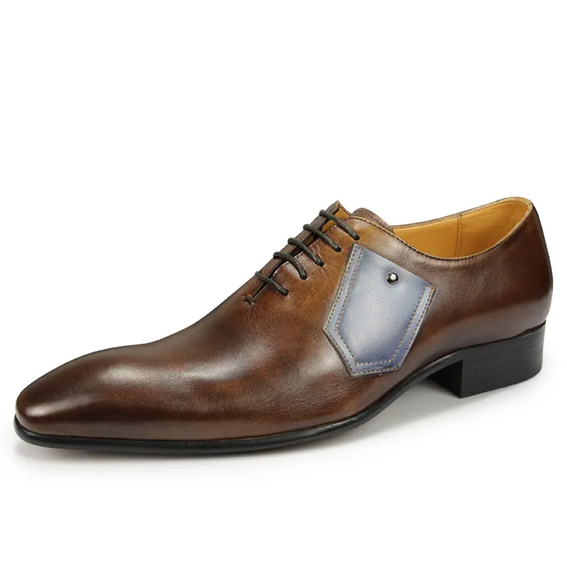 Fashion Stylish Men Shoes Genuine Leather Business  Oxford Casual Office Suit Footwear High Quality Black Brown Customized Color