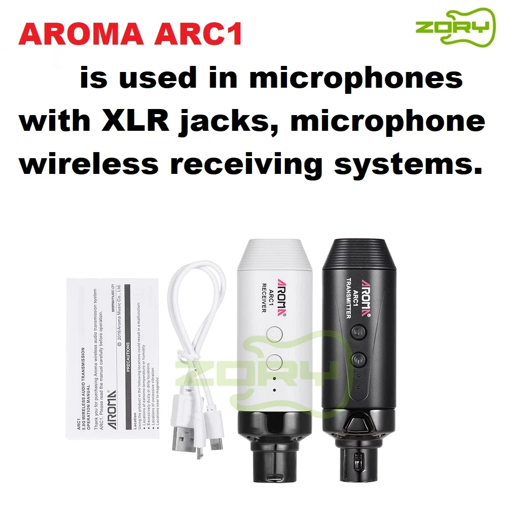 Aroma 5.8GHZ Wireless Guitar Microphone System 5.8G Rechargeable ARC1