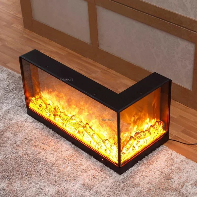 European Electric Fireplace Living Room Decoration Home Entrance Corner Fireplaces Tv Stand Background Wall Simulation Fireplace