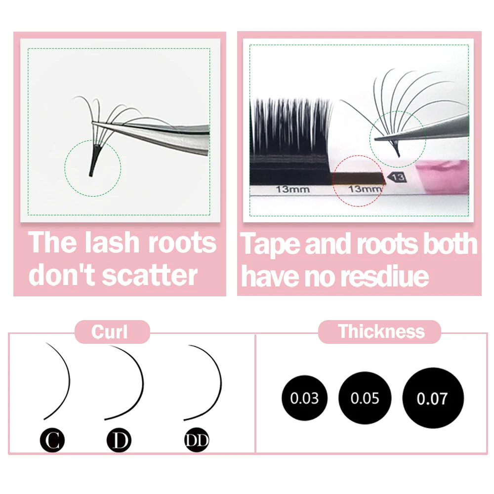 Lashonly Easy Fan volume Lashes fast fanning Bloom Eyelash Extension Self-Making Fans wholesale Fast Fan Lashes 4