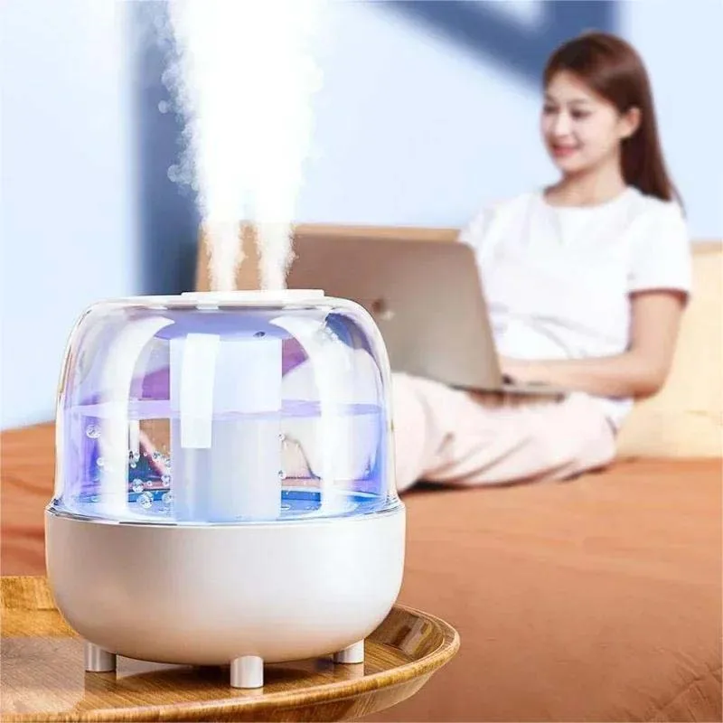 Large Capacity Usb Double Spray Air Humidifier Desk Cool Mist Mute Humidifier With Night Light For Fogger For Home Office Room
