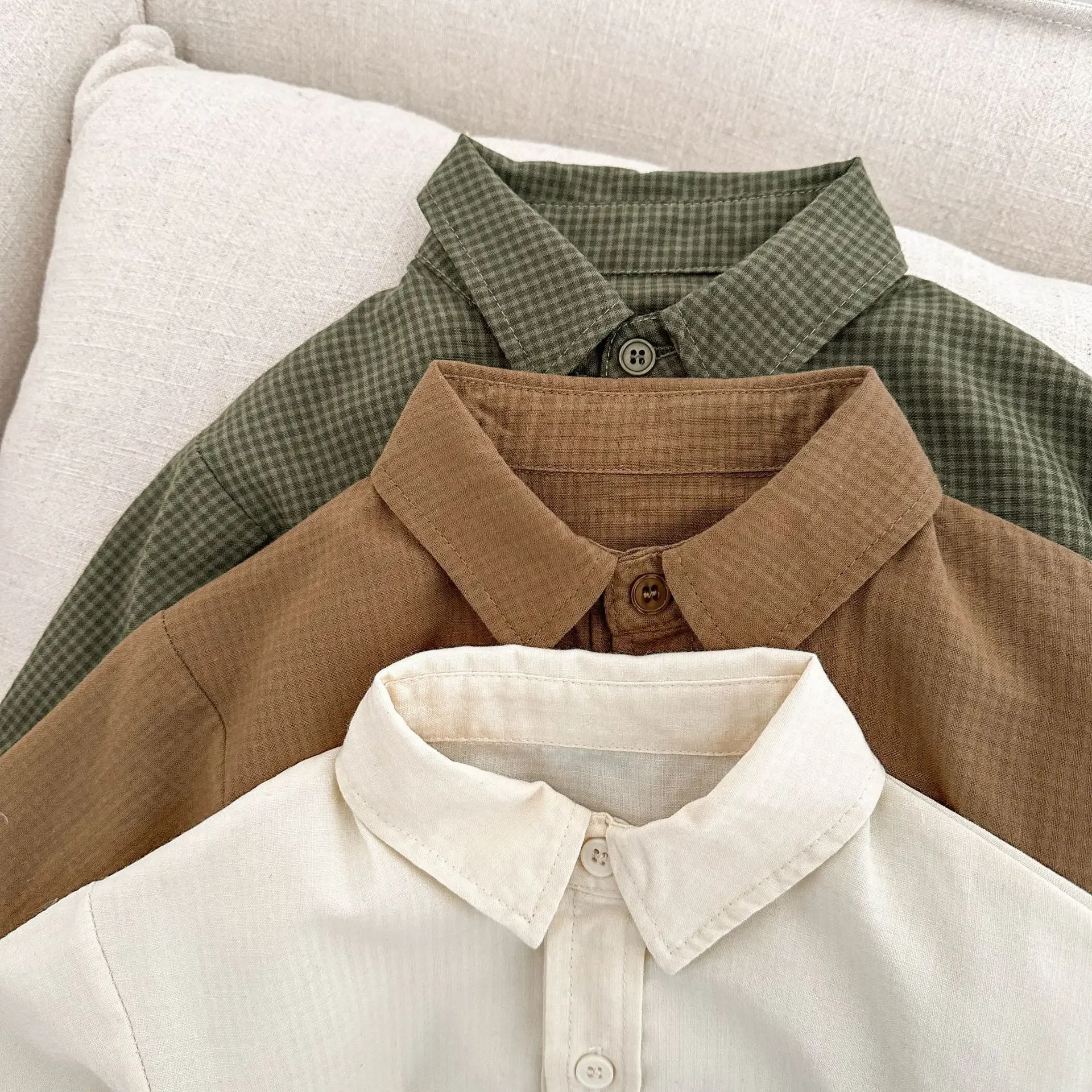 Baby Clothing Boys Baby Korean Style Casual Shirt Spring New Boys Handsome Cotton Shirt Retro Loose Comfortable Coat