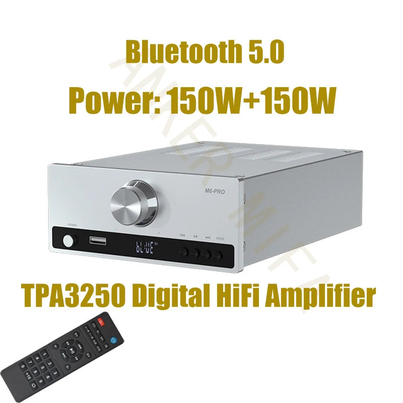 M6 TPA3250 2.1 Power 260W Amp Fiber Coaxial USB Bluetooth Amplifier