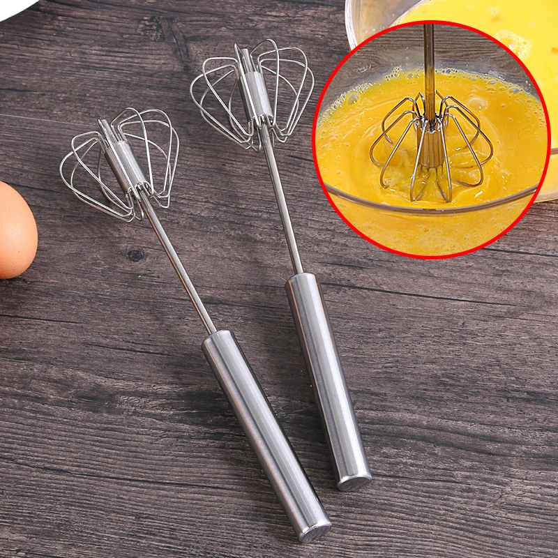 Semi-Automatic Self-Turning Egg Whisk - Versatile Hand Mixer