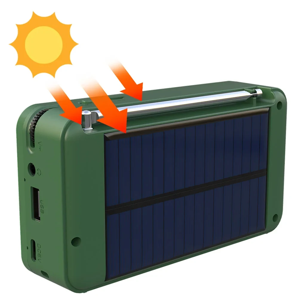 Radio numérique Portable DAB +, Compatible Bluetooth, haut-parleur sans fil à énergie solaire/rechargeable, prend en charge le disque U, la carte TF, lecture MP3