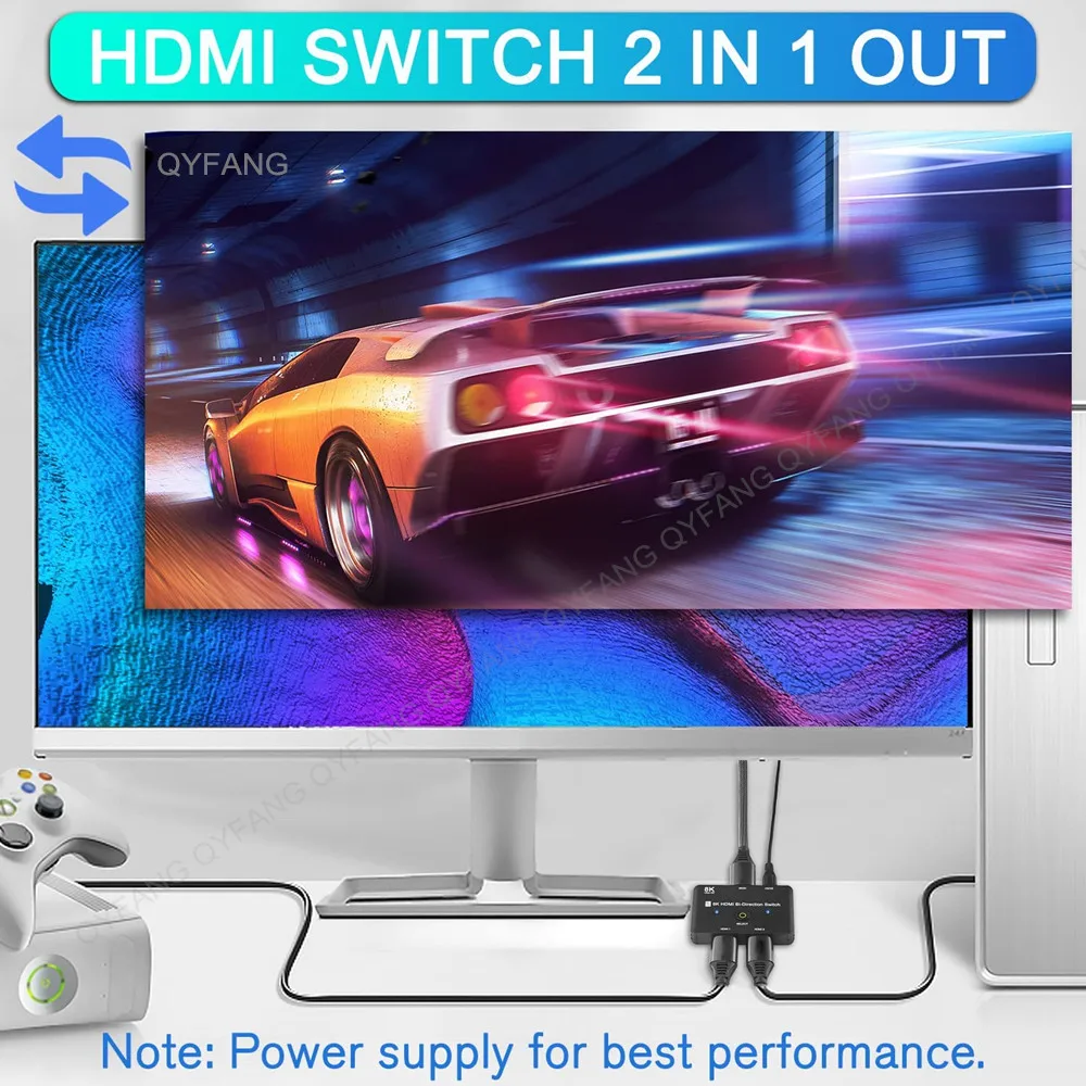 Switch Compatível com Hdmi 8k 4k 60hz 120hz em Out hd 2.1 Bi-direction Conversor para Ps5 Adaptador Divisor Switcher - Image 2