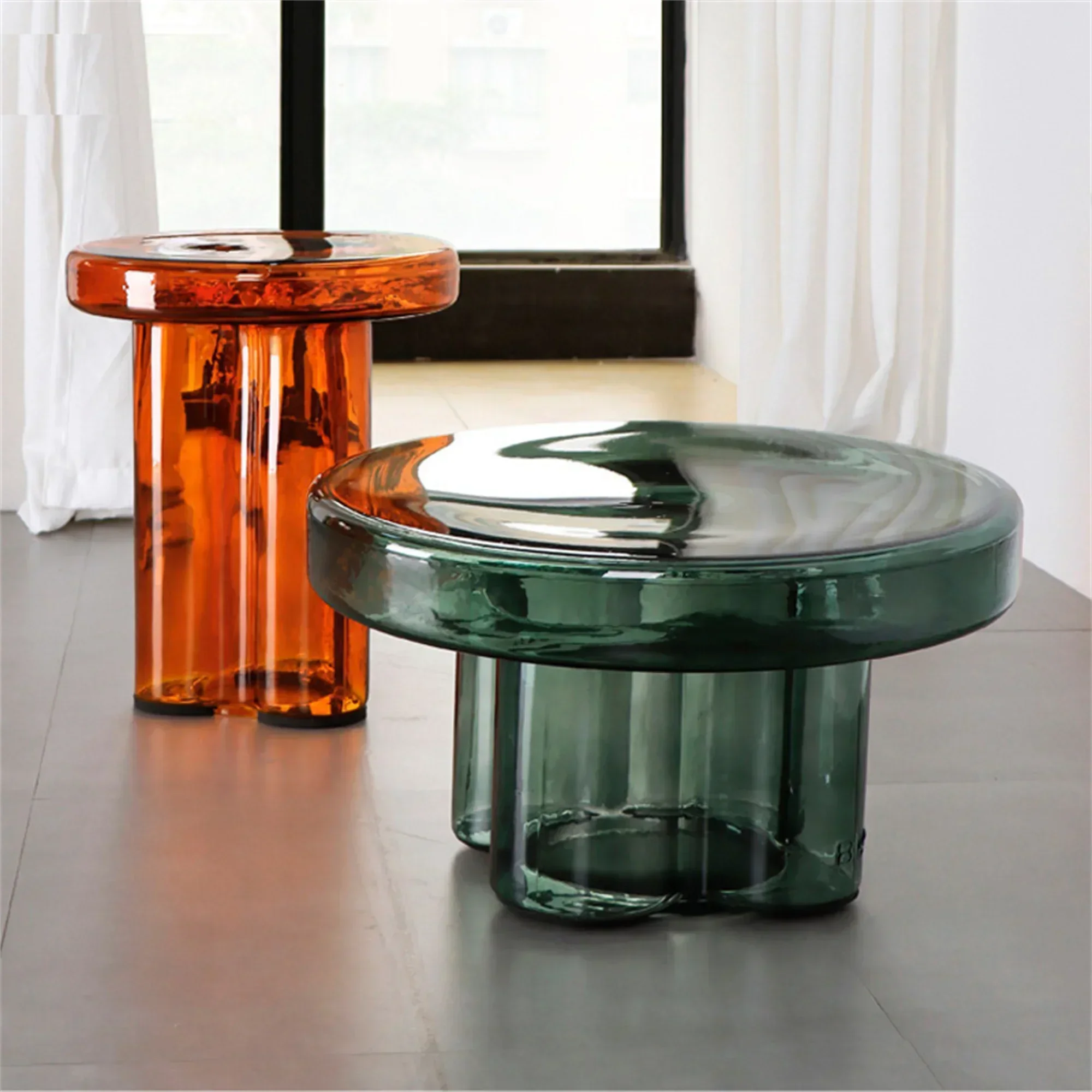 Nordic Light Luxury Glass Coffee Table Creative Petal Shape Living Room Combination Coffee Tables Modern Creative Furniture side end table lift top coffee table