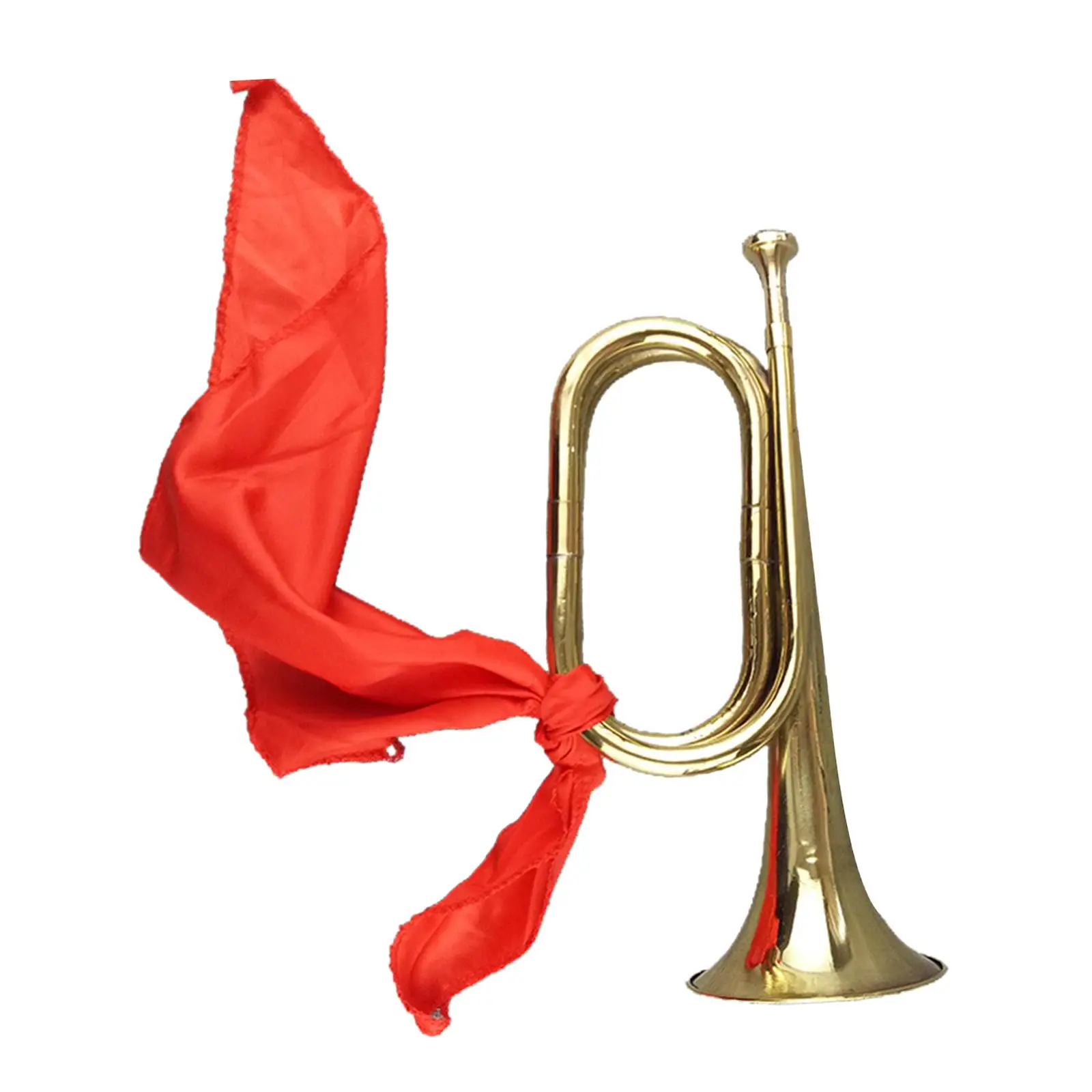 Brass Bugles Cheering trumpet Trumpet Orchestra with Cloth for Show Exercise Beginners