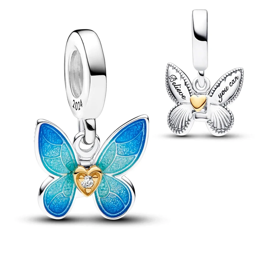 

Подвеска-бабочка с голубым градиентом для браслета Pandora