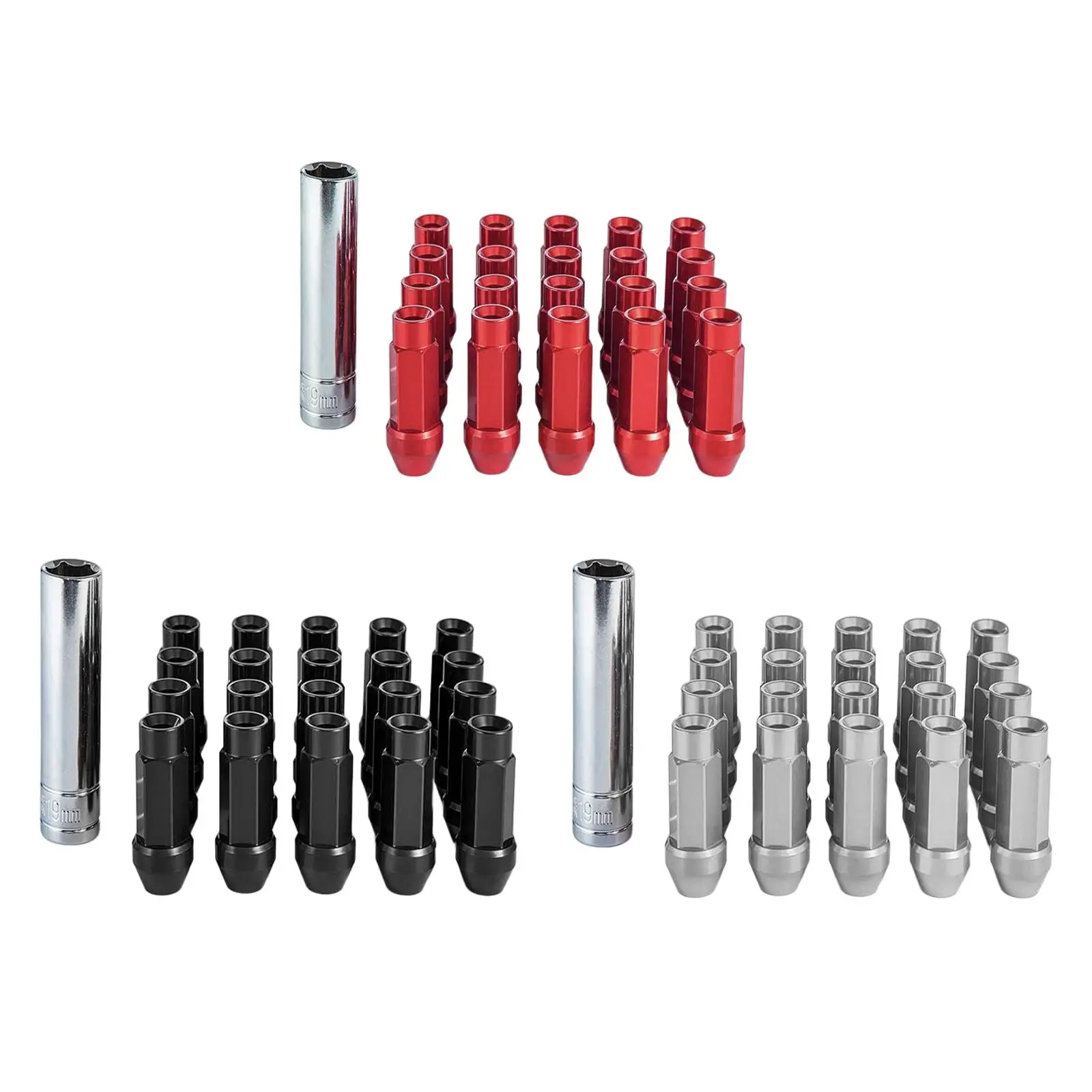 

20 Pieces Aluminum Alloy Wheel Nuts M12x1.5 Lock Nuts Anti Lightweight Nuts Tire Nuts N-Ln005A N-Ln005A-Bk N-Ln005A-R