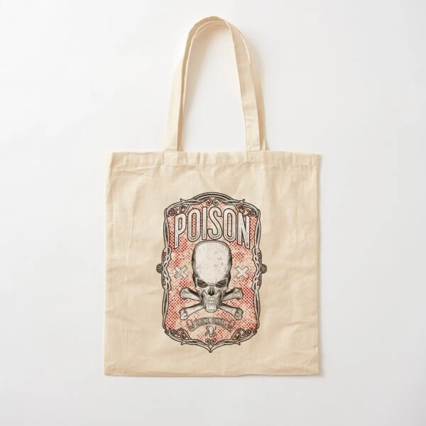 Poison Label Skull Cross Bones Vintage W Canvas Bag Ladies ...