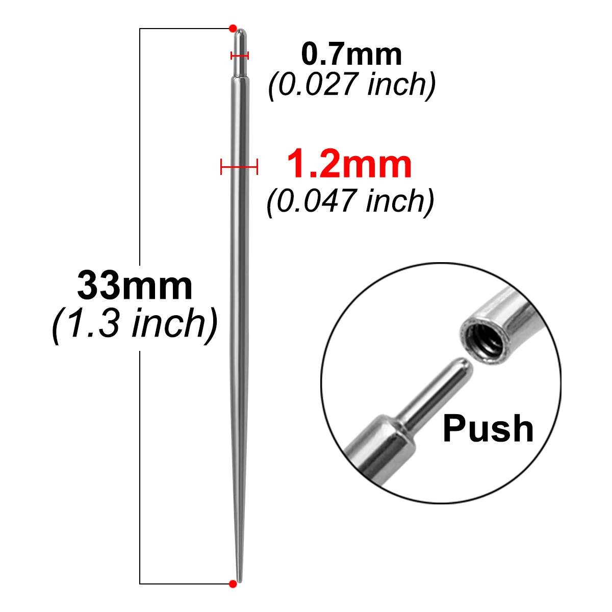 1pc Stainless Steel Insertion Pin Taper Piercing Tool for