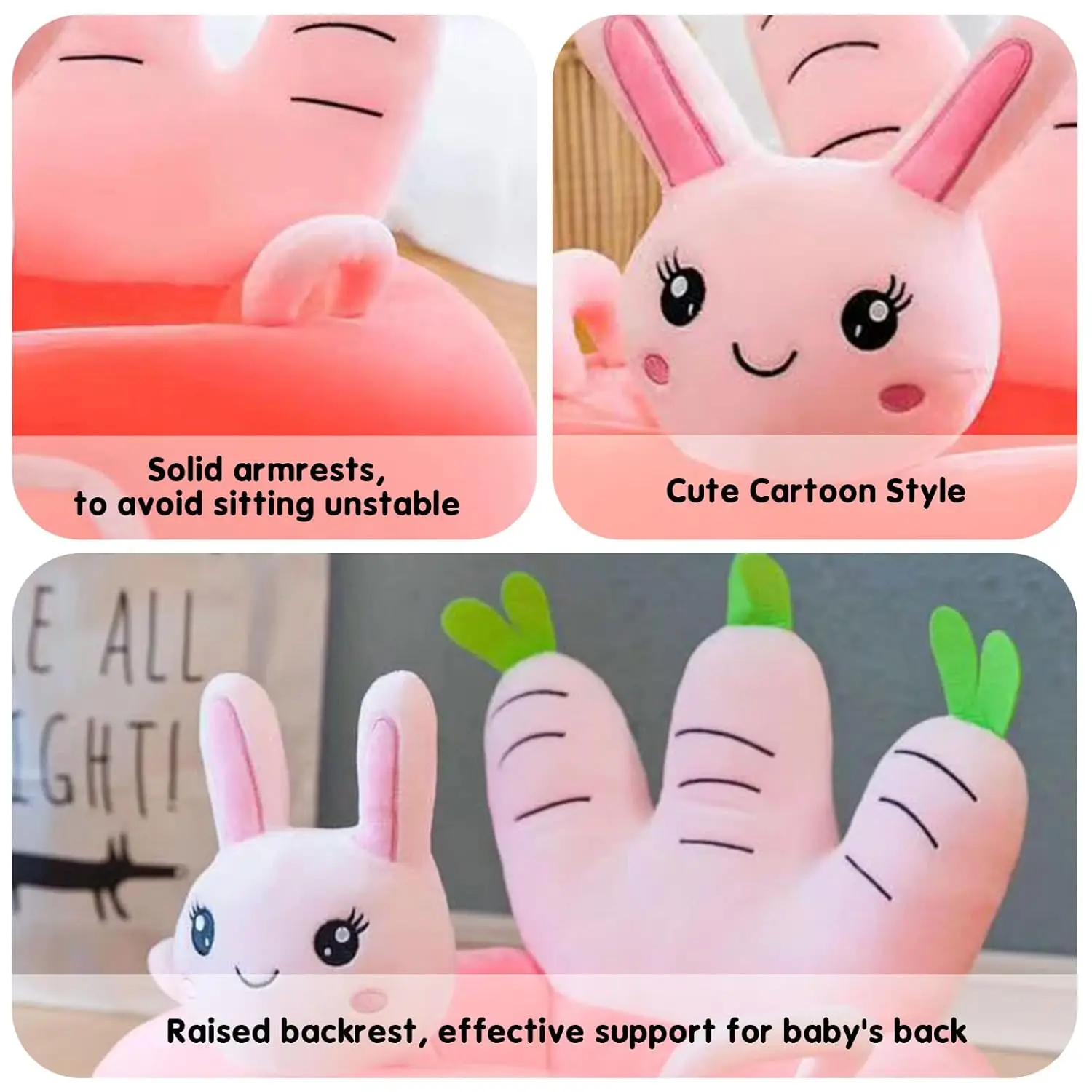 Plush Baby Support Seat Infant Cartoon Animal Plush Learning To Sit Sofa Comfortable Stuffed Doll Baby Rest Seat Chair With Fill