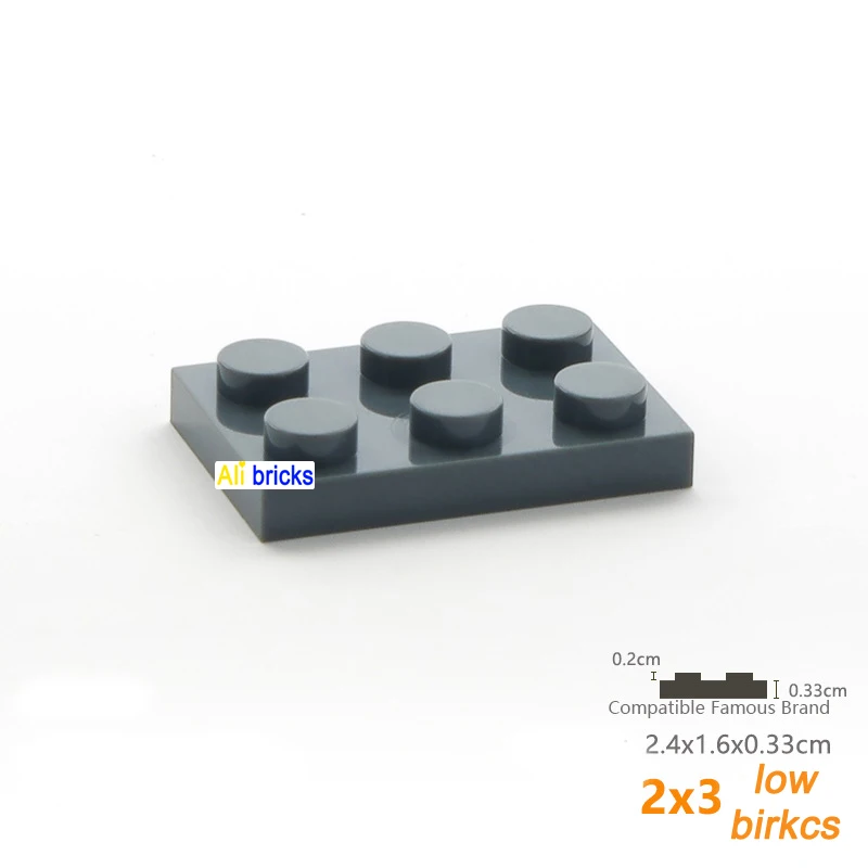 40pcs Size 2x3 Dot Plate MOC Assemble Particles DIY Building Blocks 2*3 Figures Bricks Educational Creative Toy for Kid 3021 2