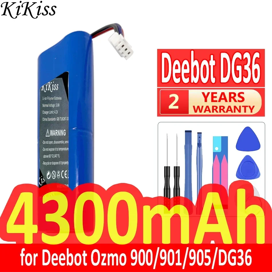 

4300mAh KiKiss Powerful Battery for Ecovacs Deebot Ozmo 900/901/905/920/930/937 DG36 DG70 DG3G