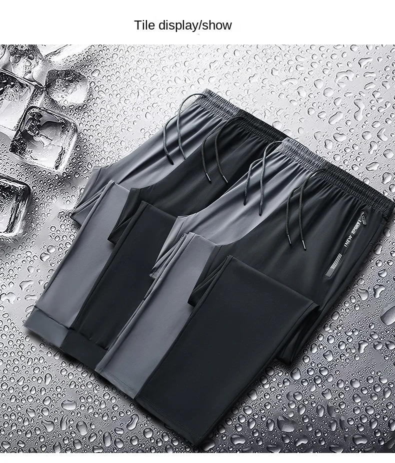Description Picture 6 of itemSummer High Quality Ice Silk Casual Pants Loose High Elastic Breathable Men's Outdoor Sports Quick Drying Lightweight Pants