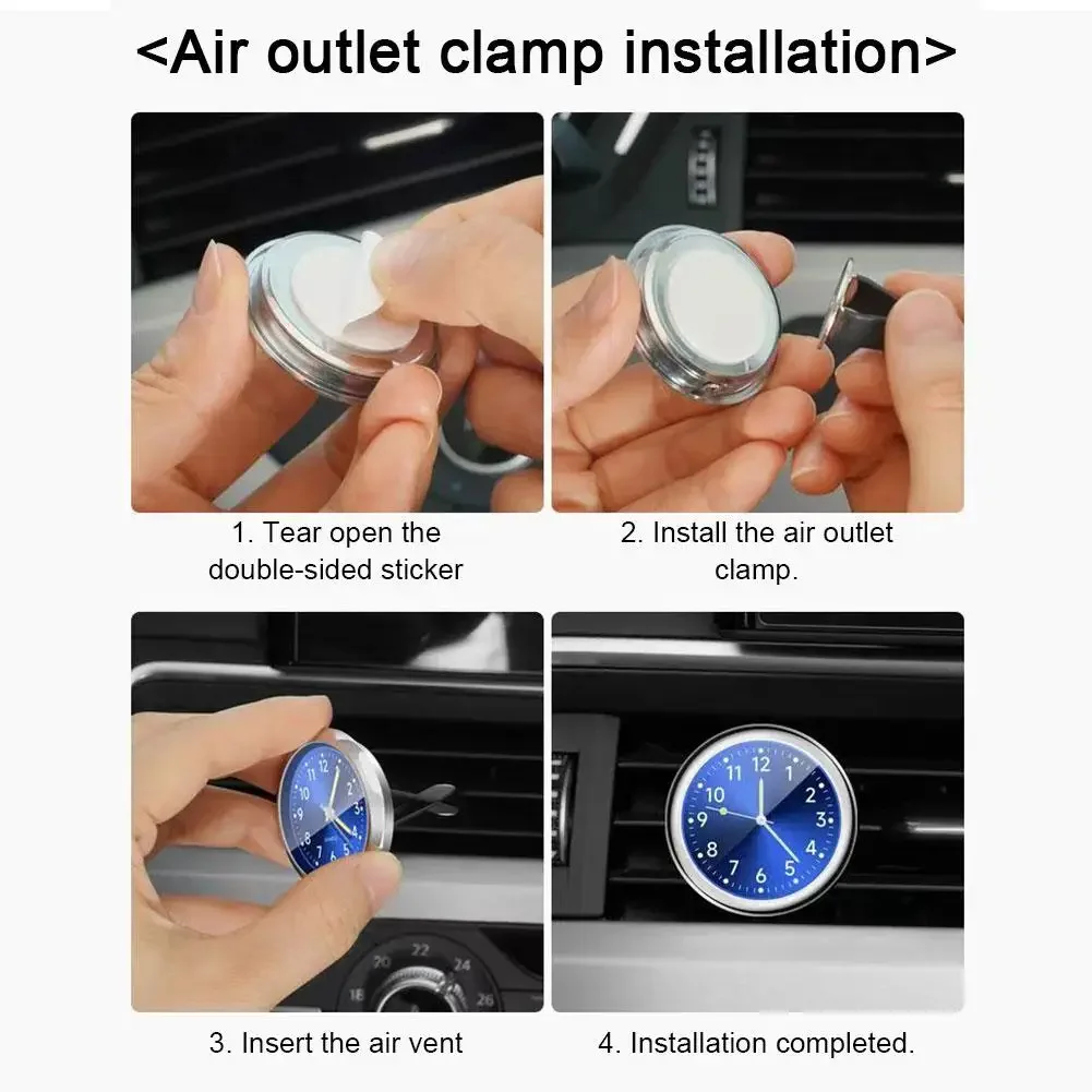 Car Clock Mini Watch Car Quartz Clock Mini Electronic Clock Waterproof Bicycle Motorcycle Watch Auto Car Dashboard In