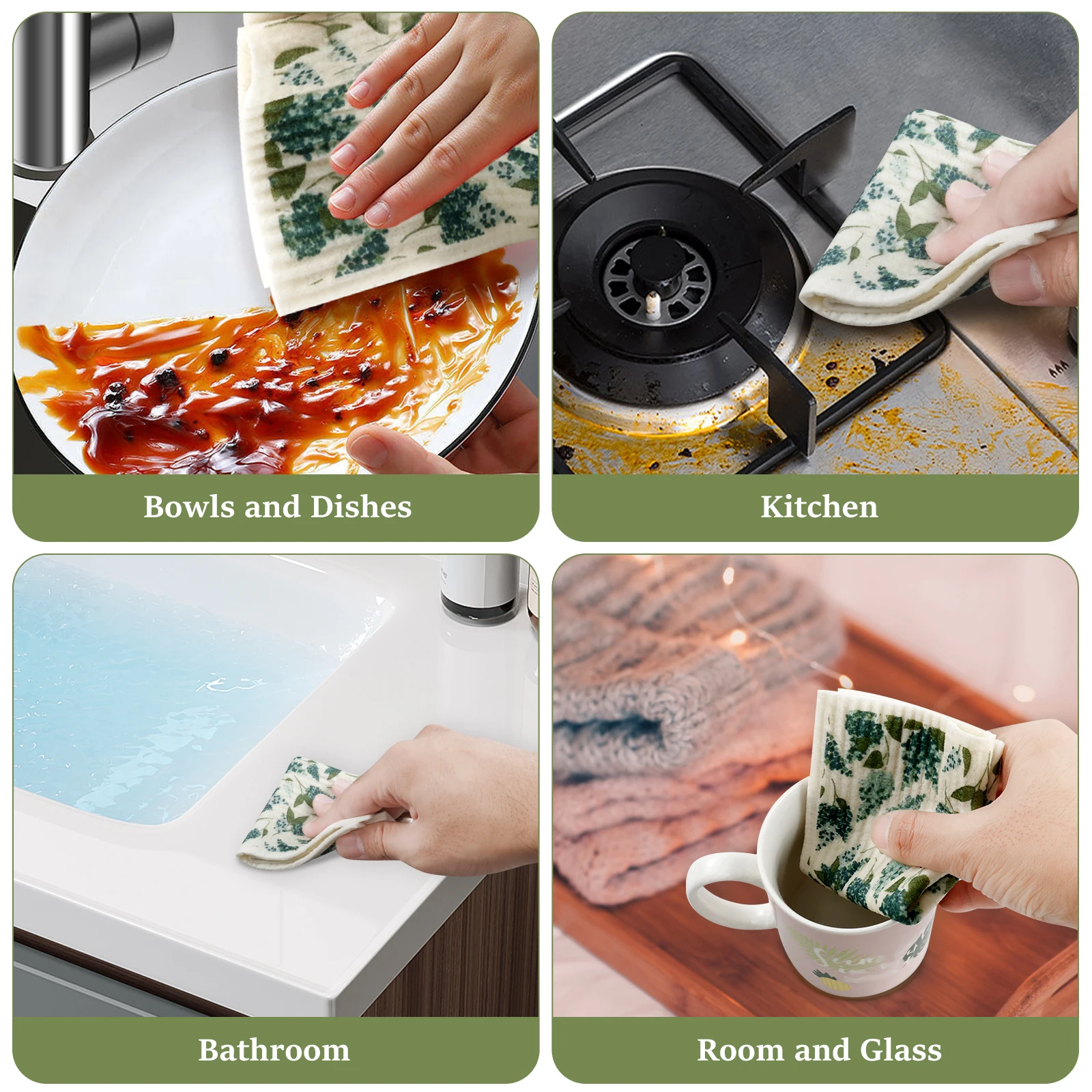 Aazon.co: OLKENE Swedish Dishcloths For Kitchen | 10 Pack Cellulose - View #8
