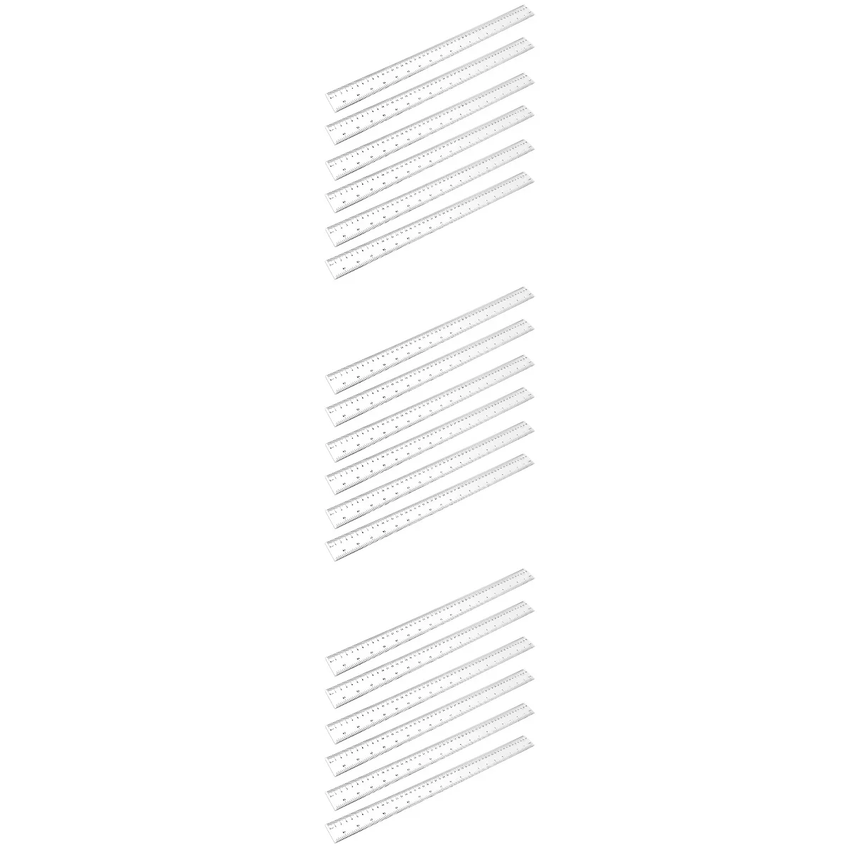 

18 шт., прозрачная пластиковая линейка, практичный инструмент для измерения, креативная прямая Линейка, школьные принадлежности для студентов (50 см)