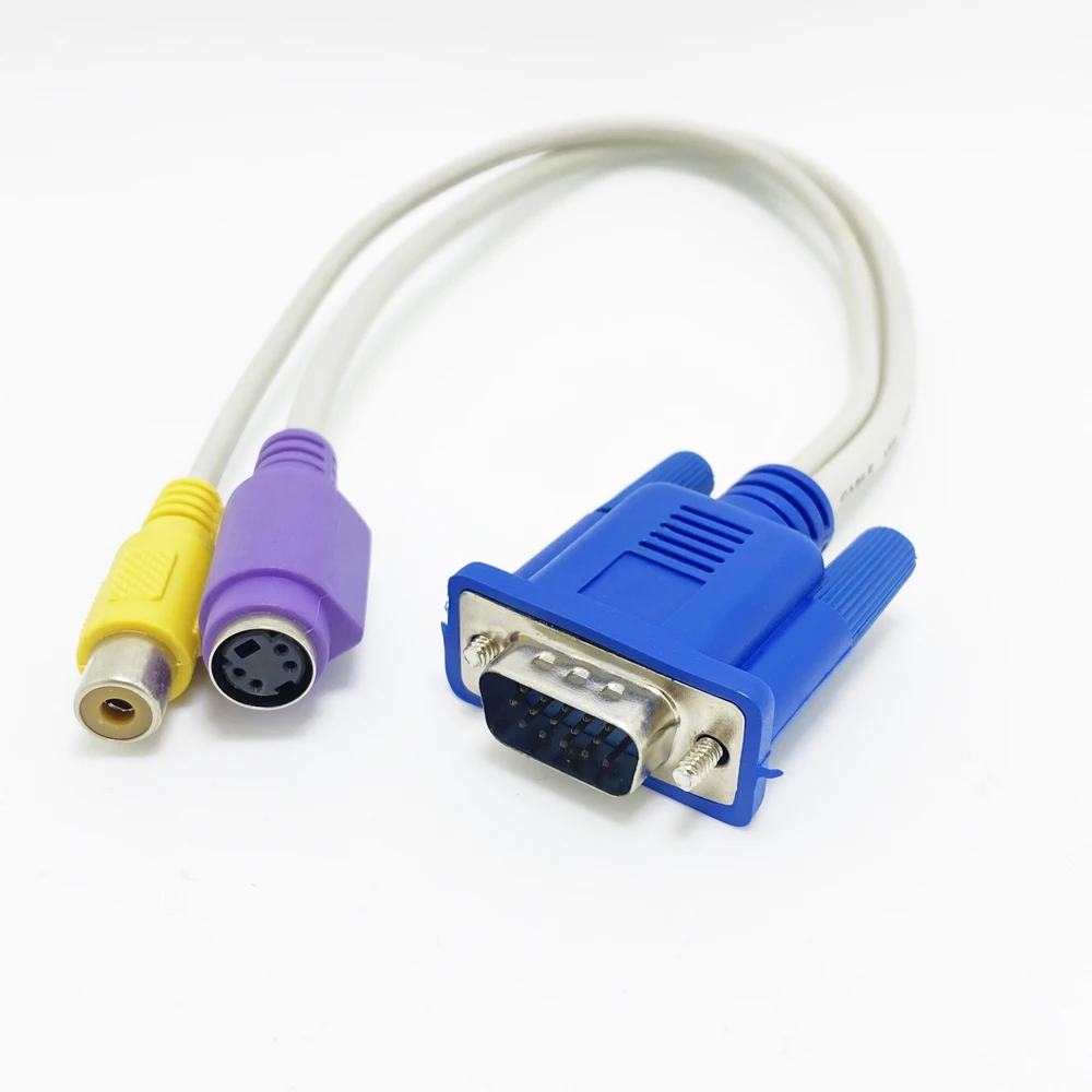 

15Pin PC VGA SVGA TO S-Video RCA Composite AV TV Out Converter Adapter Cable
