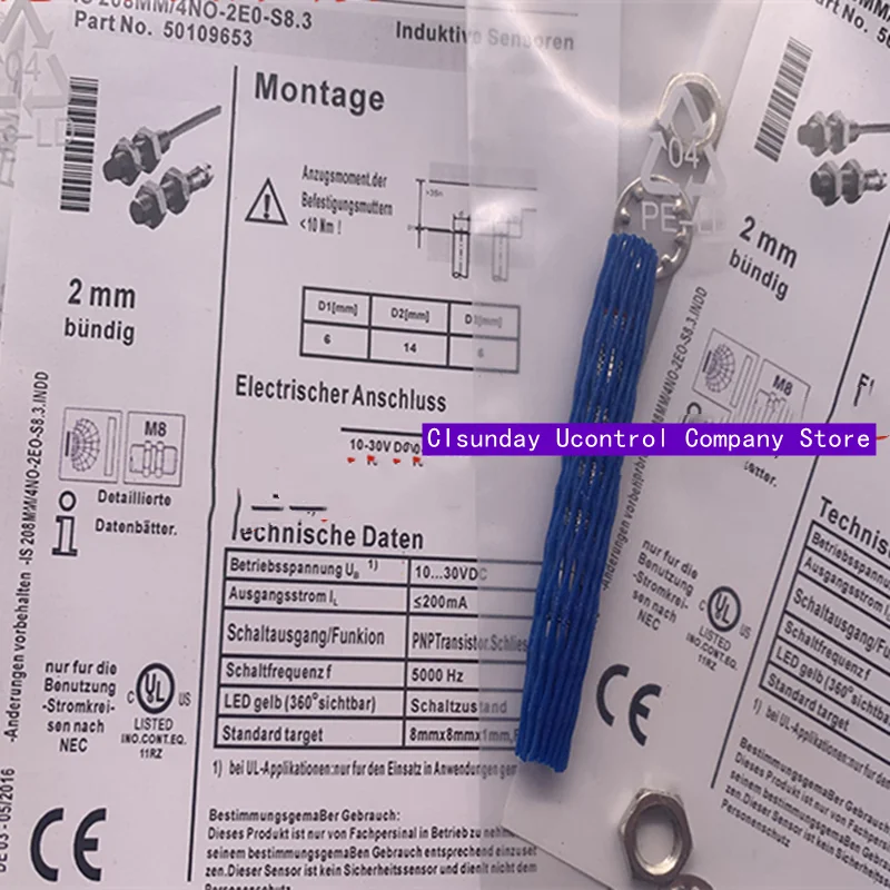 

Новый бесконтактный переключатель 208 мм/4NO-1E5-S8.3, 2 шт.