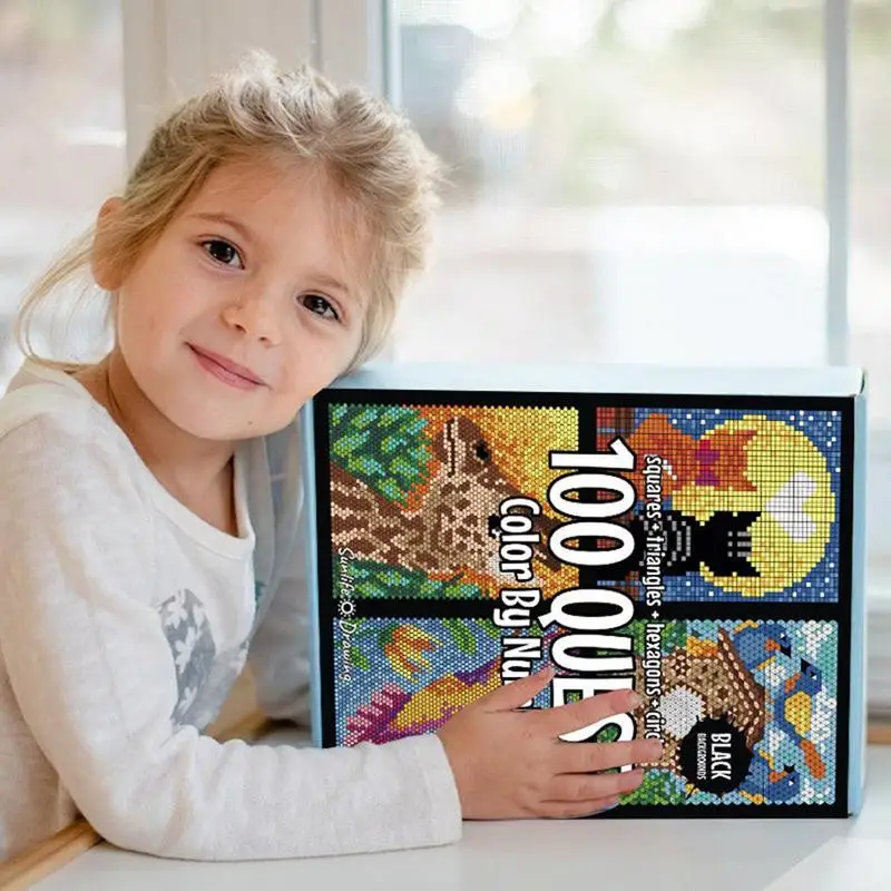 Color by Number Adult Coloring Book & Double-Sided Watercolor Pencil Set 2